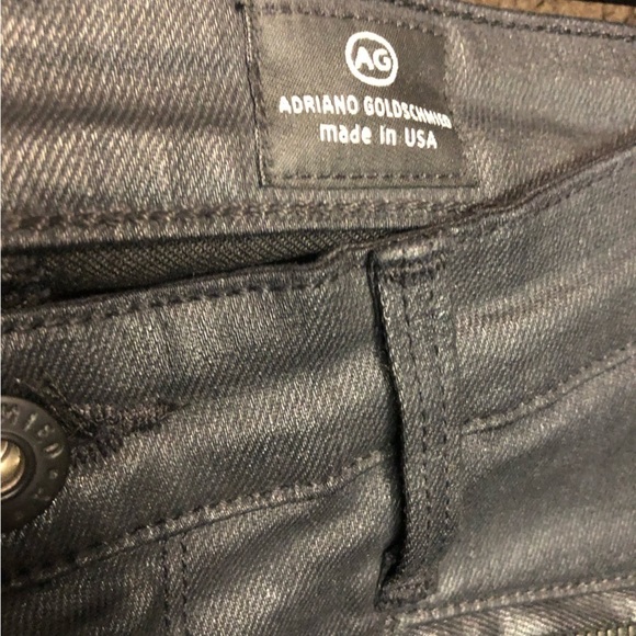 AG The Moto Legging Faux Leather Zipper Detail Women's 27R Black 8" Low Rise - Picture 9 of 10